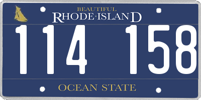 RI license plate 114158