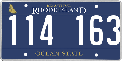 RI license plate 114163
