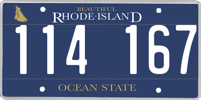 RI license plate 114167