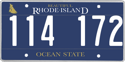 RI license plate 114172