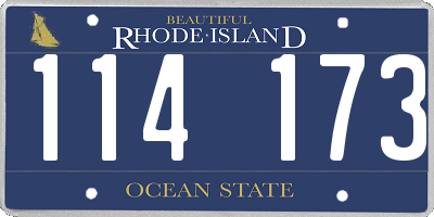 RI license plate 114173