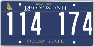 RI license plate 114174