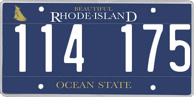 RI license plate 114175