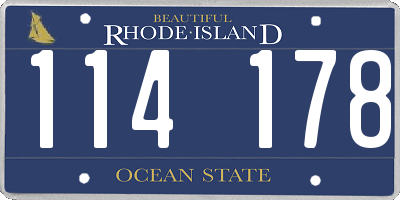 RI license plate 114178