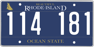 RI license plate 114181