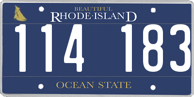 RI license plate 114183