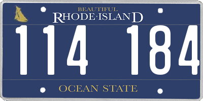 RI license plate 114184
