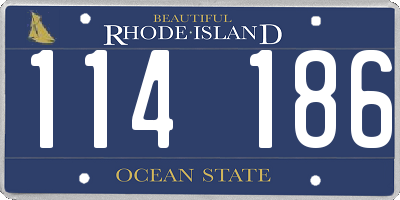 RI license plate 114186