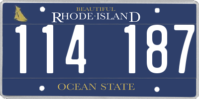RI license plate 114187