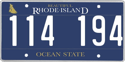 RI license plate 114194
