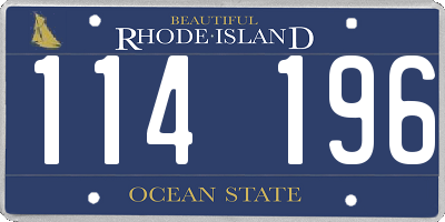 RI license plate 114196