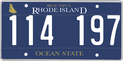 RI license plate 114197
