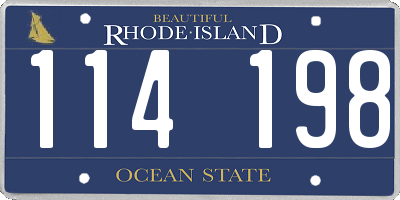 RI license plate 114198