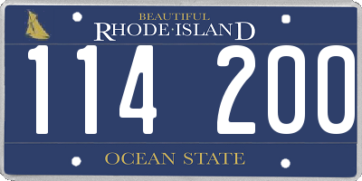 RI license plate 114200