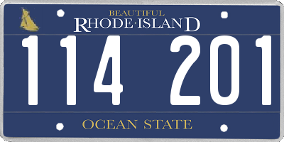 RI license plate 114201