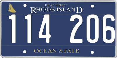 RI license plate 114206