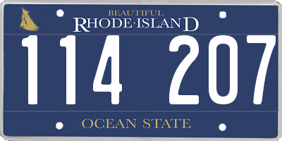 RI license plate 114207