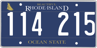 RI license plate 114215