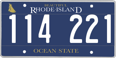 RI license plate 114221
