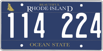 RI license plate 114224