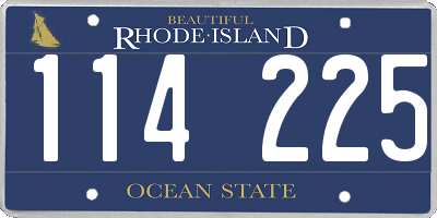 RI license plate 114225