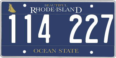 RI license plate 114227