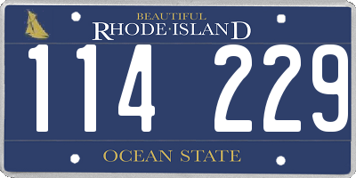 RI license plate 114229