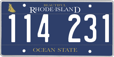 RI license plate 114231