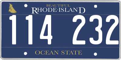 RI license plate 114232