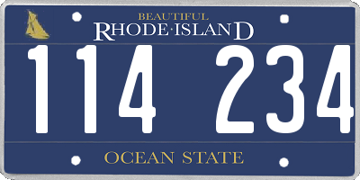 RI license plate 114234