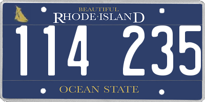 RI license plate 114235
