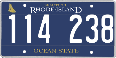 RI license plate 114238