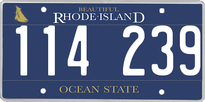 RI license plate 114239