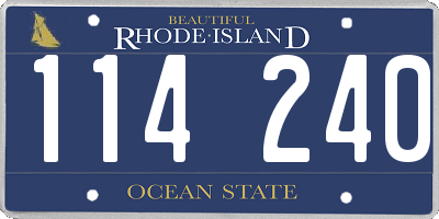 RI license plate 114240