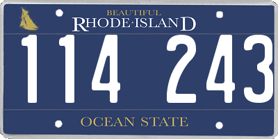 RI license plate 114243
