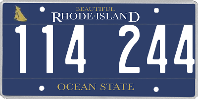RI license plate 114244