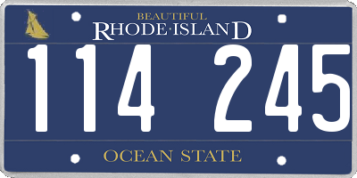 RI license plate 114245