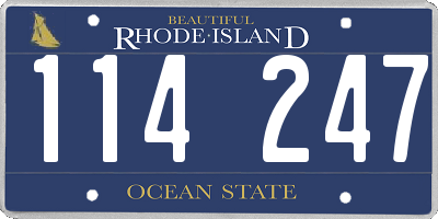 RI license plate 114247
