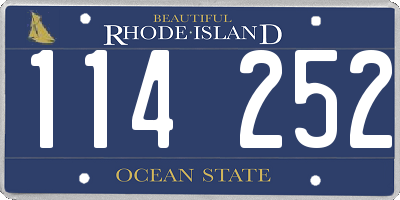 RI license plate 114252