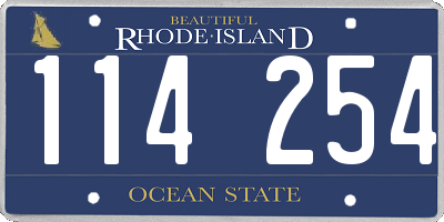 RI license plate 114254