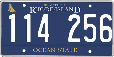 RI license plate 114256