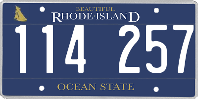 RI license plate 114257