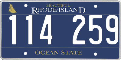 RI license plate 114259