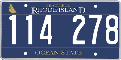 RI license plate 114278