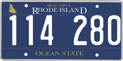 RI license plate 114280