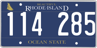 RI license plate 114285