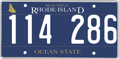 RI license plate 114286