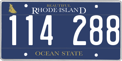 RI license plate 114288