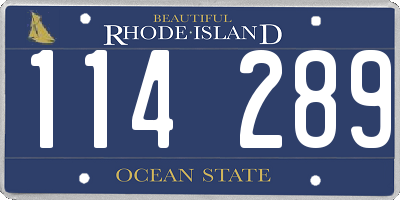 RI license plate 114289