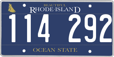 RI license plate 114292